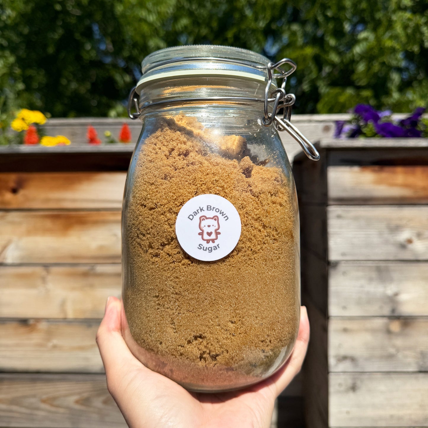 brown sugar jar with label