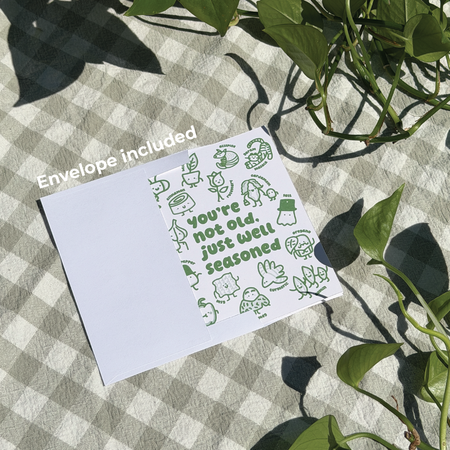 Birthday card inserted into an envelope